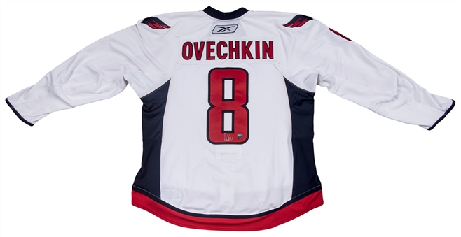 2007-08 Alexander Ovechkin Game Issued & Signed Washington Capitals Road Jersey (Capitals/MeiGray LOA & Beckett)